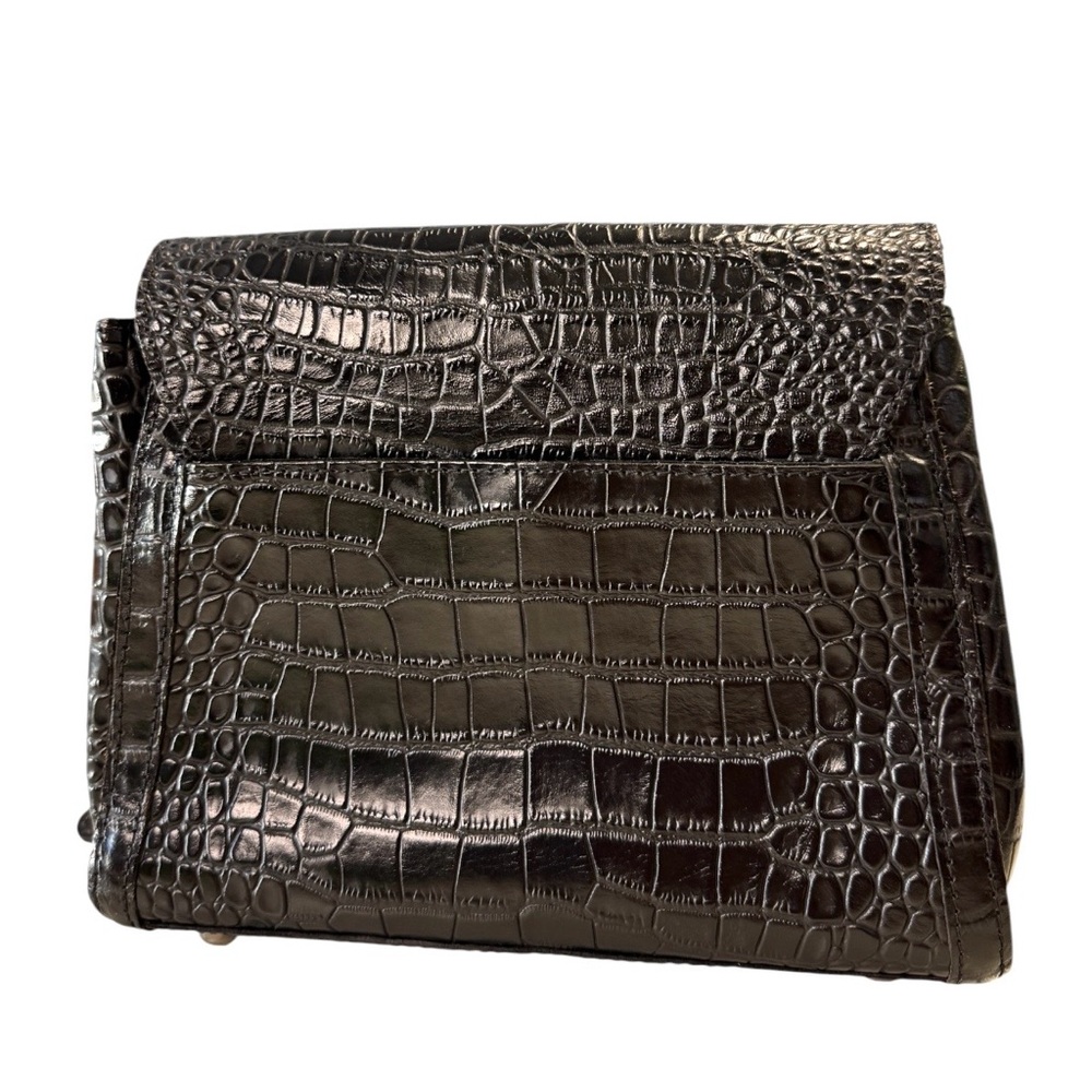 Patricia Nash - Croc Embossed Ashmore Crossbody Black Satchel - Picture 2 of 11
